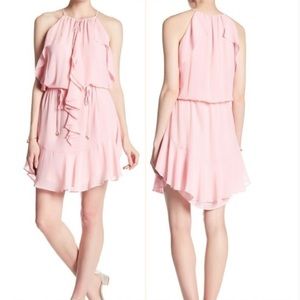 SHELLI SEGAL Pink Nectar Ruffled Dress ~ Boho Chic ~ Medium Size 8 ~ Stunning!